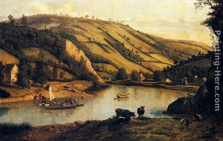 Jan Siberechts An Extensive River landscape, Probably Derbyshire, With Drovers And Their Cattle In The Foreground